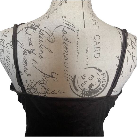 Mudd Lace Trim Cami Y2K Tank Top Size L Brown Romantic Coquette Fairy - Picture 4 of 5